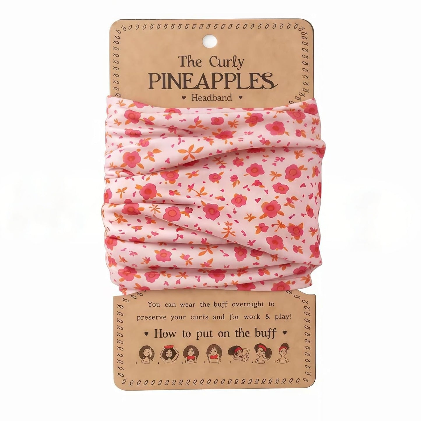 🎉Limited Edition, Only 100 Sets Left! - 🌸 Curly Pineapple Headband | Wake Up to Frizz-Free, Defined Curls Every Morning!