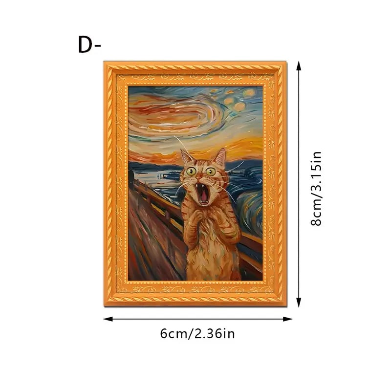 š„Last Day 49% OFFš„Funny Cat Fridge Magnet - Vintage Art Frame