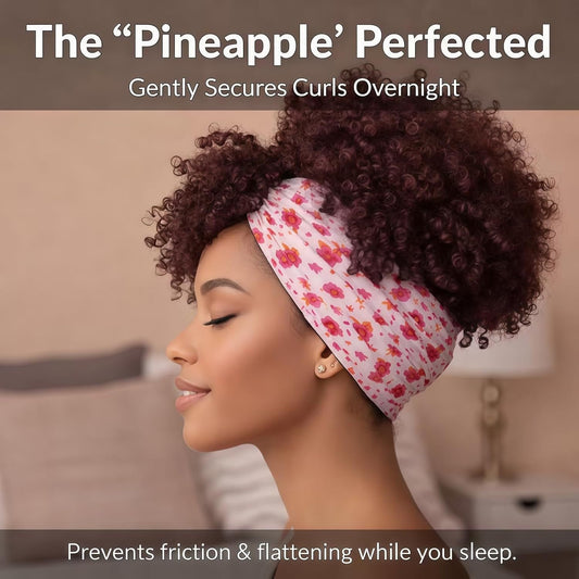 🎉Limited Edition, Only 100 Sets Left! - 🌸 Curly Pineapple Headband | Wake Up to Frizz-Free, Defined Curls Every Morning!