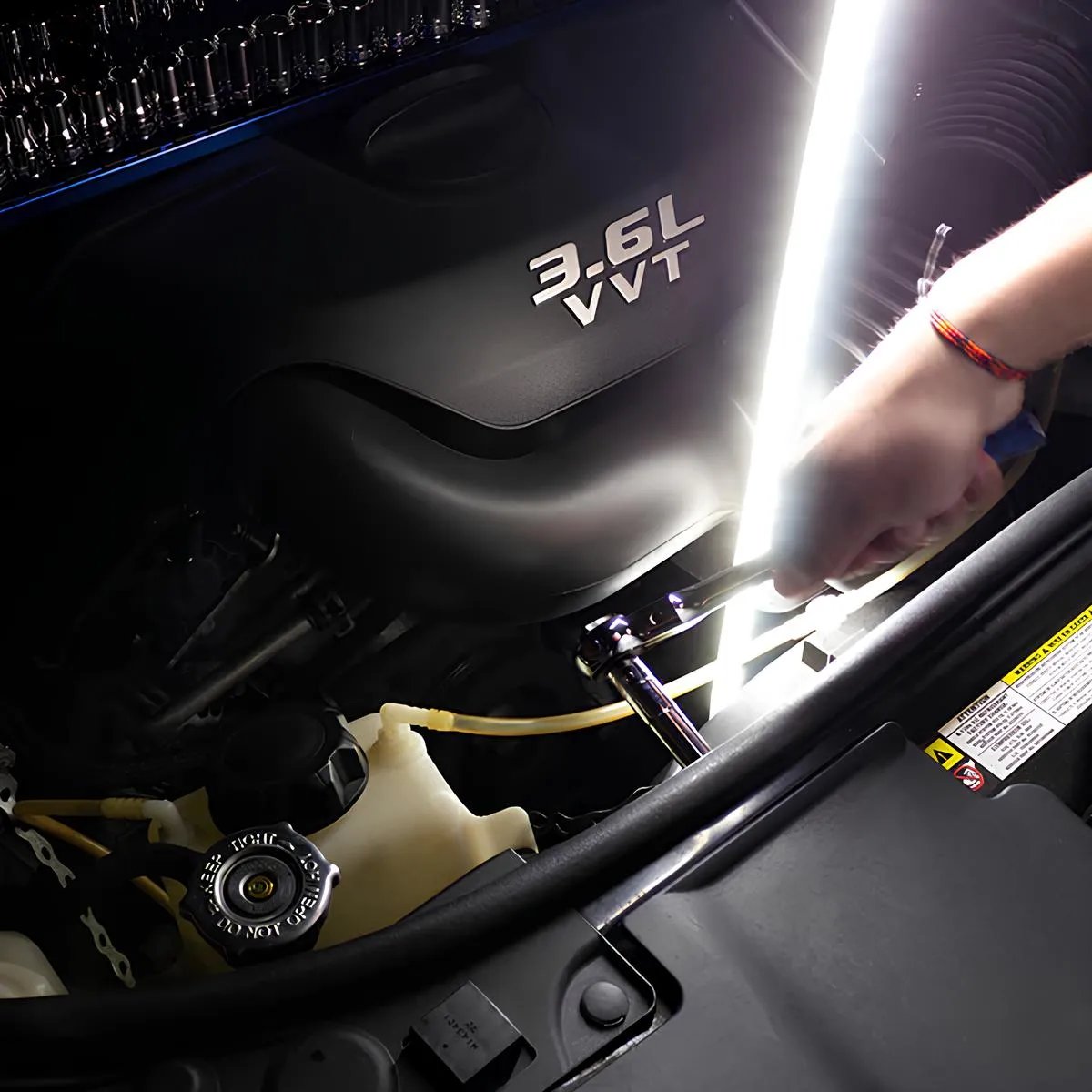 🔥Bendable Flexible LED Work Light💡: Your Professional Light for Narrow Spaces 🛠️(4000K Color Temperature | 44" Shape-Holding | Hands-Free)