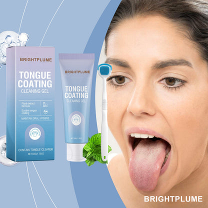 🌿Fight Bad Breath at the Source: Brightplume Tongue Scraper & Gel Bundle