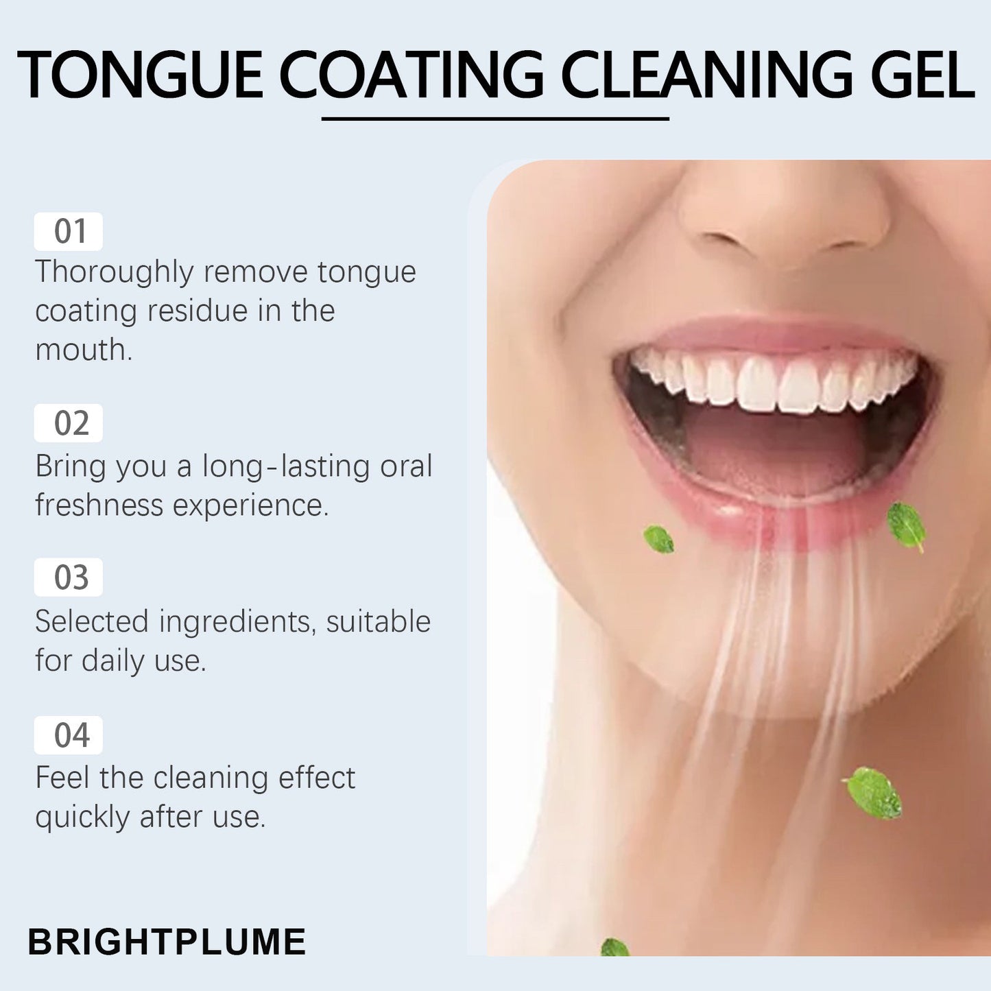 🌿Fight Bad Breath at the Source: Brightplume Tongue Scraper & Gel Bundle