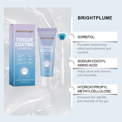 🌿Fight Bad Breath at the Source: Brightplume Tongue Scraper & Gel Bundle