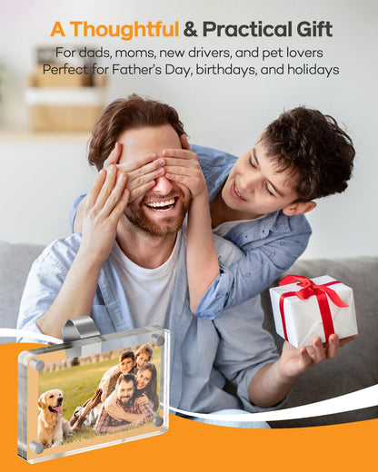 2-Pack Magnetic Acrylic Car Visor Photo Frames