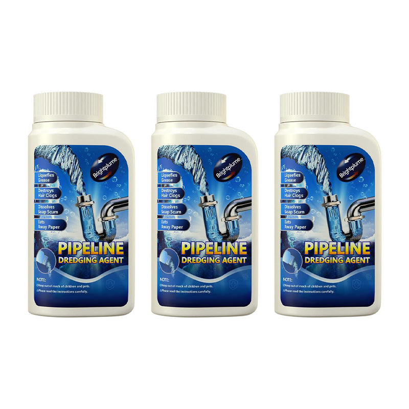 Brightplume Powerful Pipe Dredging Agent for Kitchen and Toilet Pipelines - Dissolves 200+ Blockages and Kills 99% of Bacteria