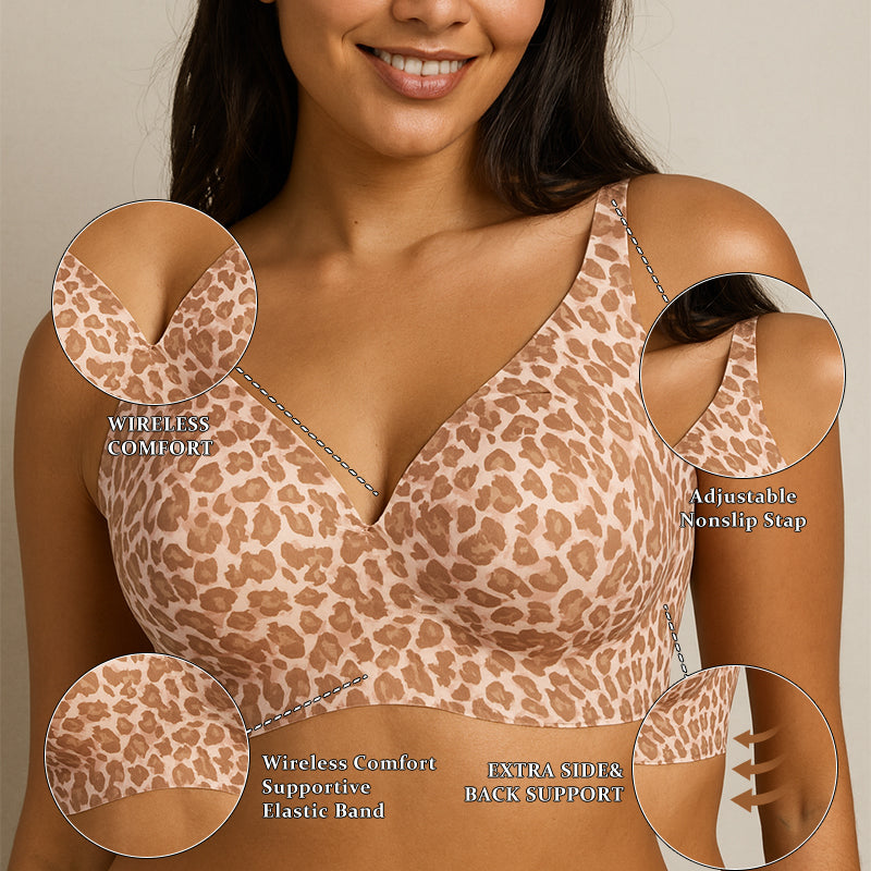 Brightplume Wireless Womens Comfortable Wireless Bras Push Up Bralettes Seamless Tshirts Bras Deep V Everyday Bras