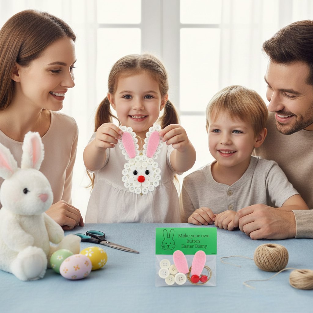 🐰🎨 DIY Easter Button Pendants – Fun, Easy & Perfect for All Ages! 🥕🌸