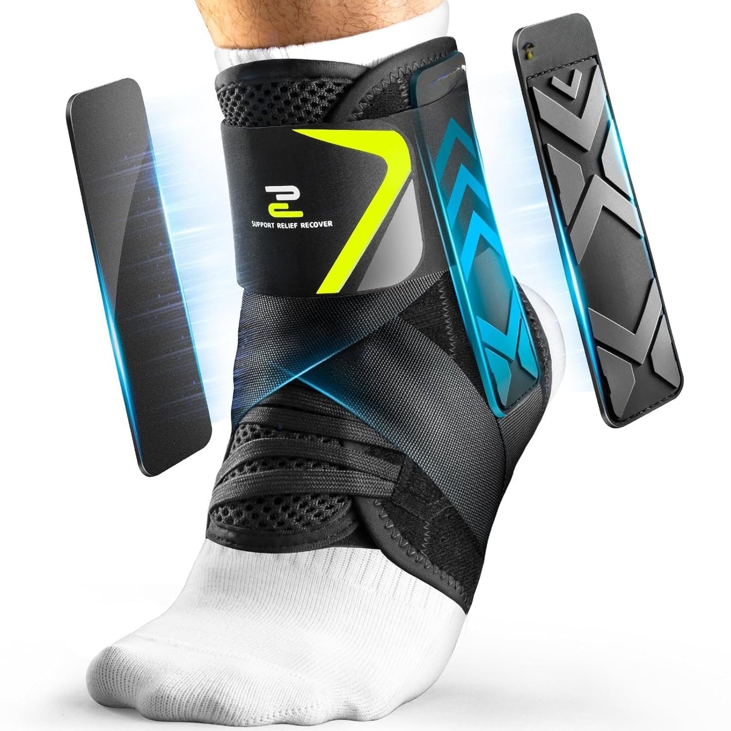 🔥Instant-Fit Ankle Support Brace – Side Stabilized, No Slip🎯