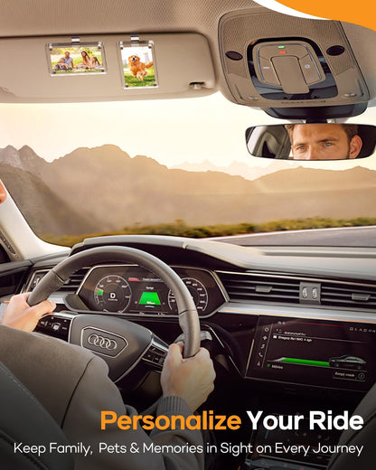 2-Pack Magnetic Acrylic Car Visor Photo Frames