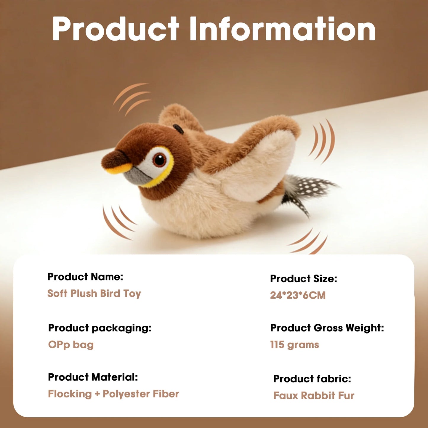 🎁 Holiday Offer! Brightplume Soft Plush Bird Toy, Cozy Christmas Home Decor / Perfect Gift Idea 🎅