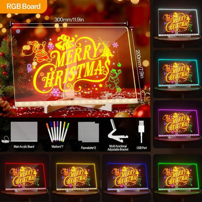 🔥50% OFF Black Friday |Led Drawing Board For Kids-Acrylic Dry Erase Light-Up Board with Stand Markers Wipes Spray Bottle