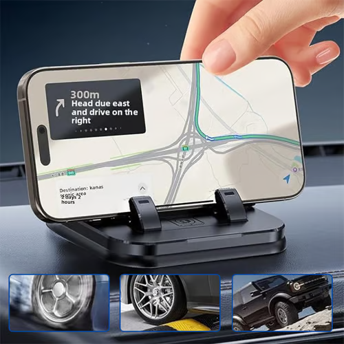 🚗 360° Phone Holder + Parking Plate No More Angry Notes – Flip to Display Your Number! 📱