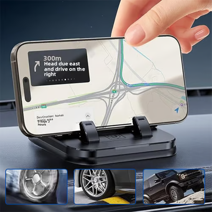 🚗 360° Phone Holder + Parking Plate No More Angry Notes – Flip to Display Your Number! 📱