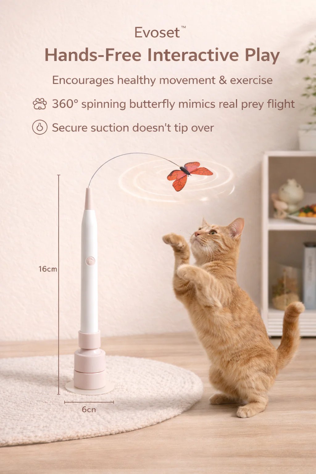 Smart Butterfly Cat Toy — Automatic Teaser for Active Cats 🐾