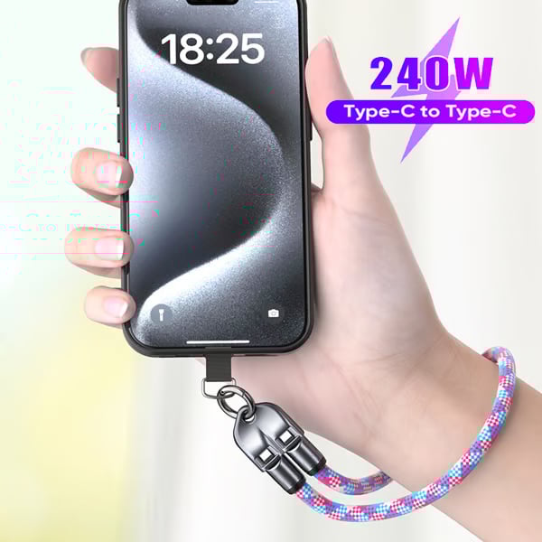 🔥C to C 240W Charging Cable with Wearable Bracelet Design