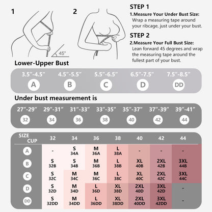 Brightplume Wireless Womens Comfortable Wireless Bras Push Up Bralettes Seamless Tshirts Bras Deep V Everyday Bras