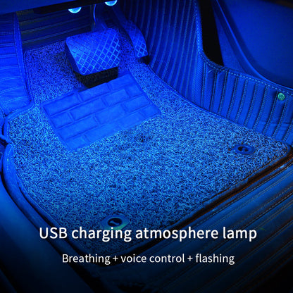 🚗✨  Wireless Car Interior Ambient Lights 2-in-1 Star Pattern + Warm Light · USB Rechargeable · Car & Room Decoration