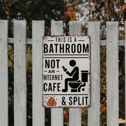 🔥😂 Humorous Bathroom Metal Wall Sign