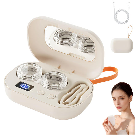 Ultrasonic Contact Lens Cleaner Machine with Integrated Mirror