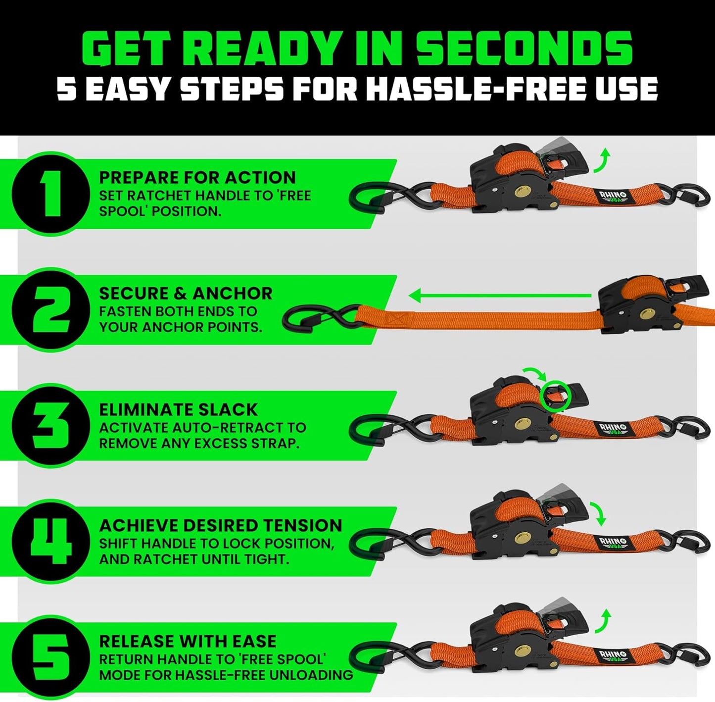 🎁 2025 Upgraded Ratchet Strap – Tangle-Free & Perfect Gift for Him 💙