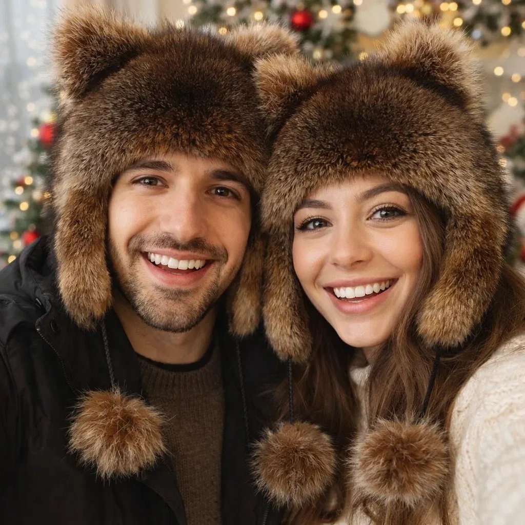 ⏰Last 4 hours Sale: Save 50%-🦝Cute Raccoon Plush Winter Hat