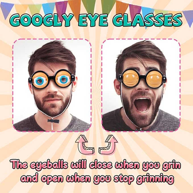 Crazy Eyes Party Glasses 🤪👀 — Funny Googly Eye Gag Toy for Kids & Adults