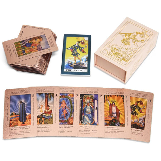 🔥Last Day 49% OFF - Witchy Cauldron Rose Gold Tarot Cards