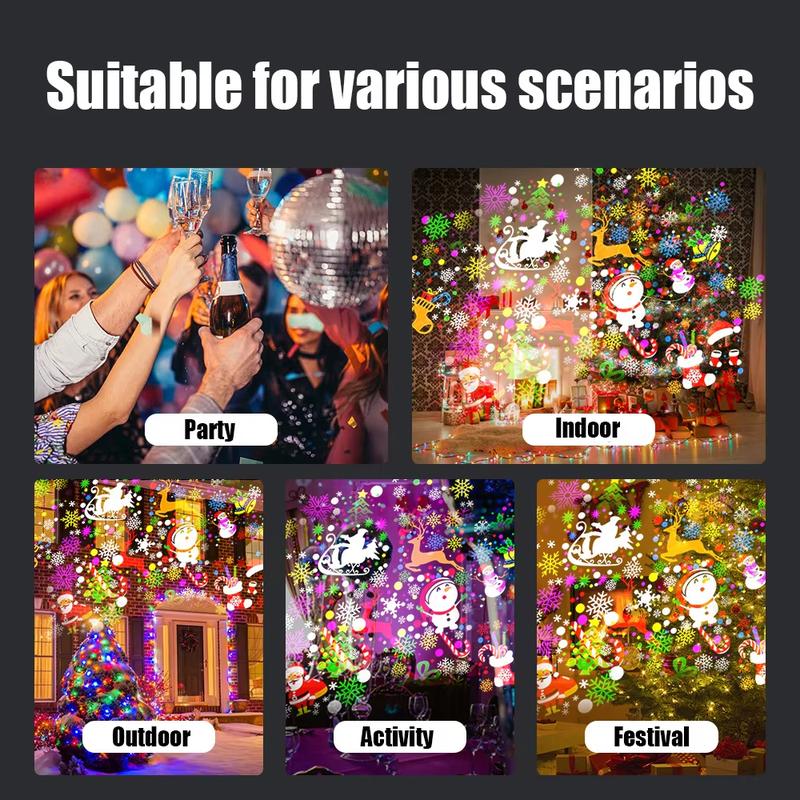 🎁 Christmas Projection Lamp 5V/1A with 16 Patterns USB Powered for Home🎅