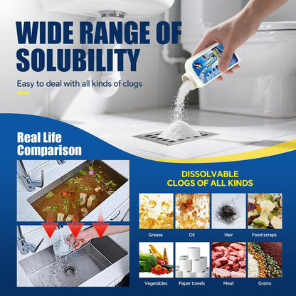 Brightplume Powerful Pipe Dredging Agent for Kitchen and Toilet Pipelines - Dissolves 200+ Blockages and Kills 99% of Bacteria