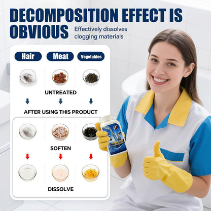 Brightplume Powerful Pipe Dredging Agent for Kitchen and Toilet Pipelines - Dissolves 200+ Blockages and Kills 99% of Bacteria