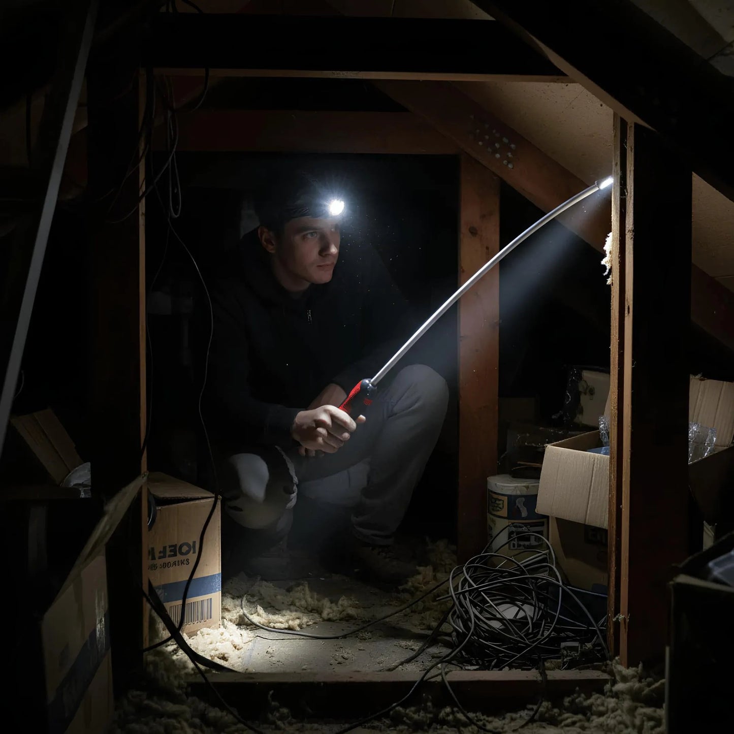 🔥Bendable Flexible LED Work Light💡: Your Professional Light for Narrow Spaces 🛠️(4000K Color Temperature | 44" Shape-Holding | Hands-Free)