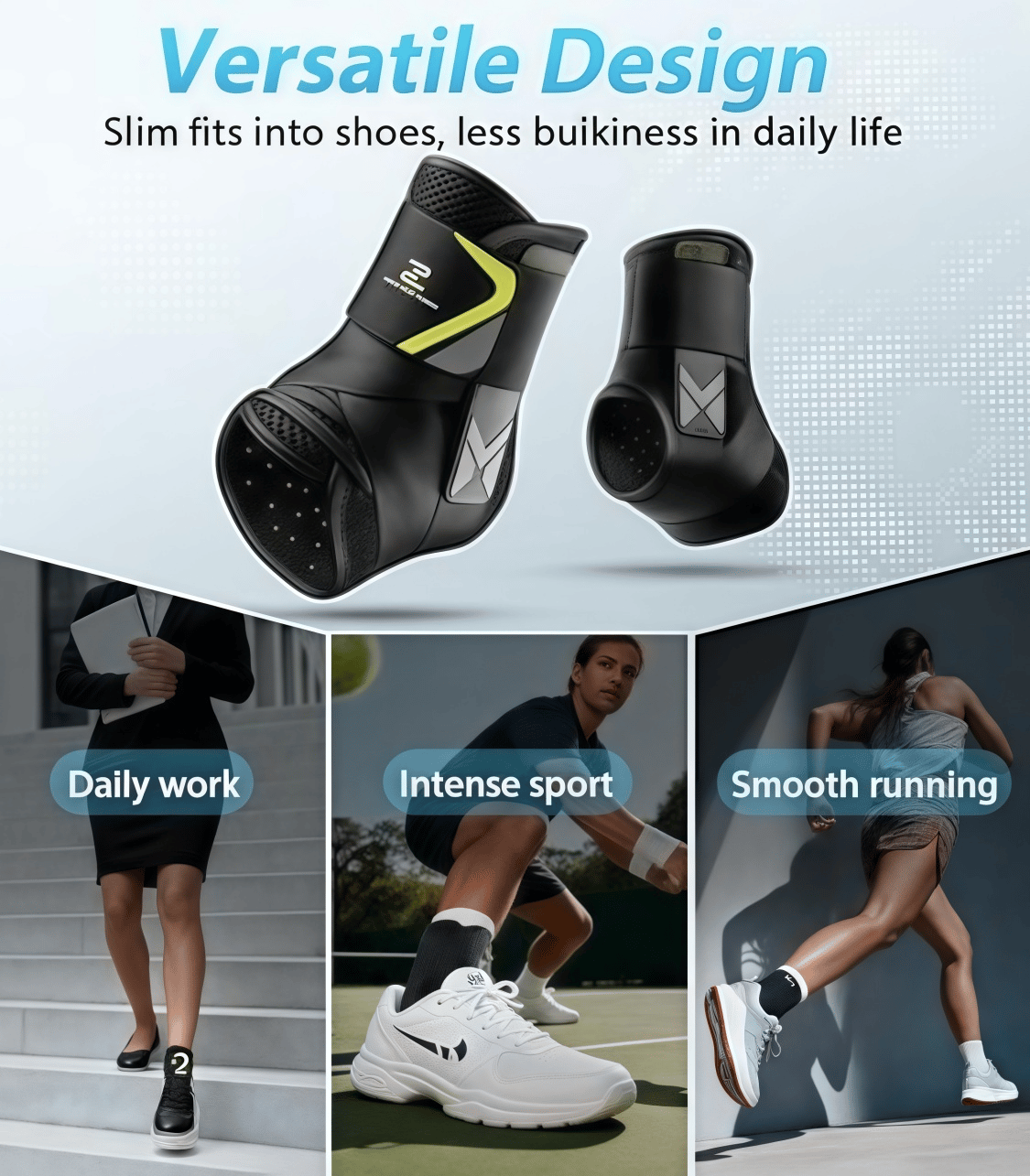 🔥Instant-Fit Ankle Support Brace – Side Stabilized, No Slip🎯