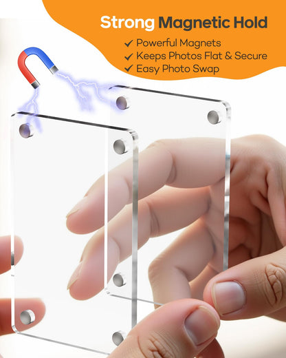 2-Pack Magnetic Acrylic Car Visor Photo Frames