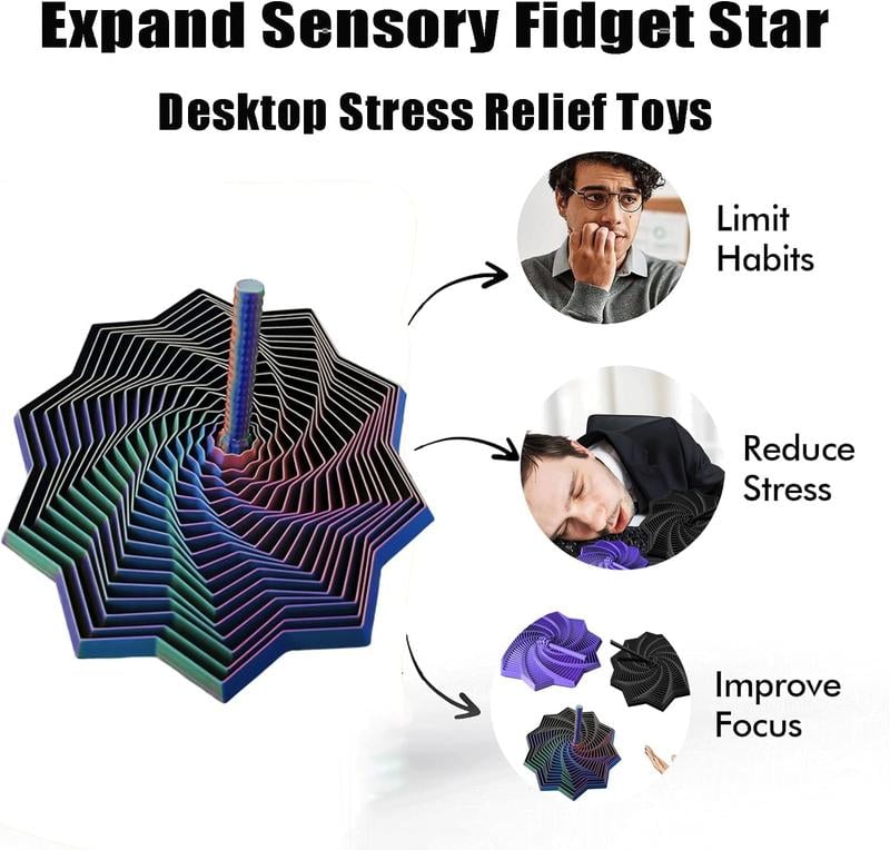 🎄 3D Printed Expanded Sensory Fidget Star – Perfect Christmas Gift! 🎁