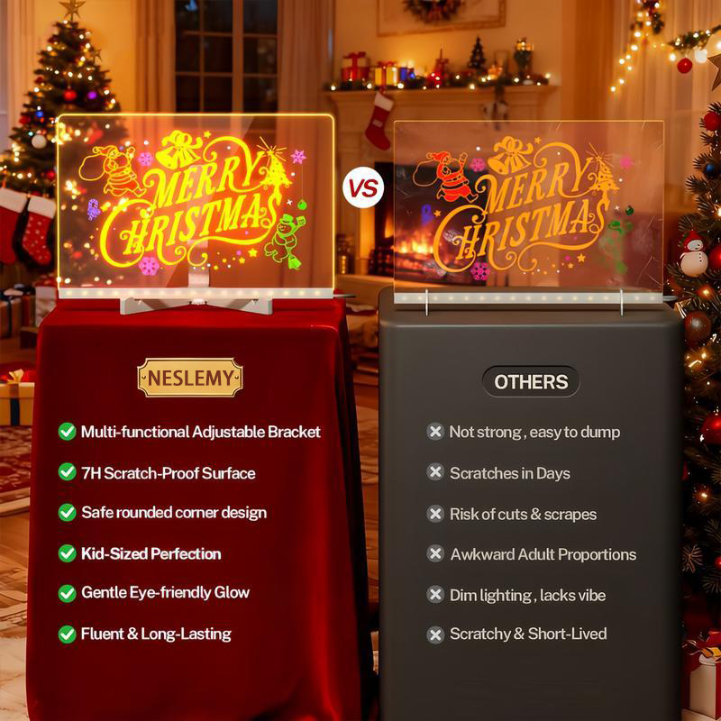 🔥50% OFF Black Friday |Led Drawing Board For Kids-Acrylic Dry Erase Light-Up Board with Stand Markers Wipes Spray Bottle