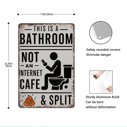 🔥😂 Humorous Bathroom Metal Wall Sign