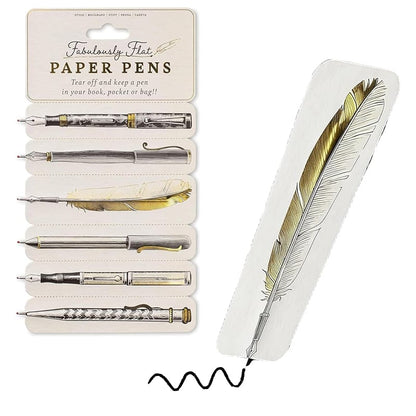 Vintage Flat Paper Pen And Book Mark Set
