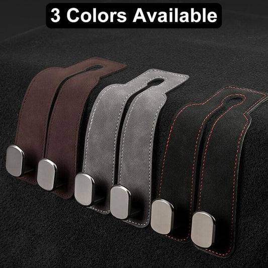 🔥🚗Car Seat Back Alcantara Storage Hook 💥Double Hook Holder for Convenient Storage