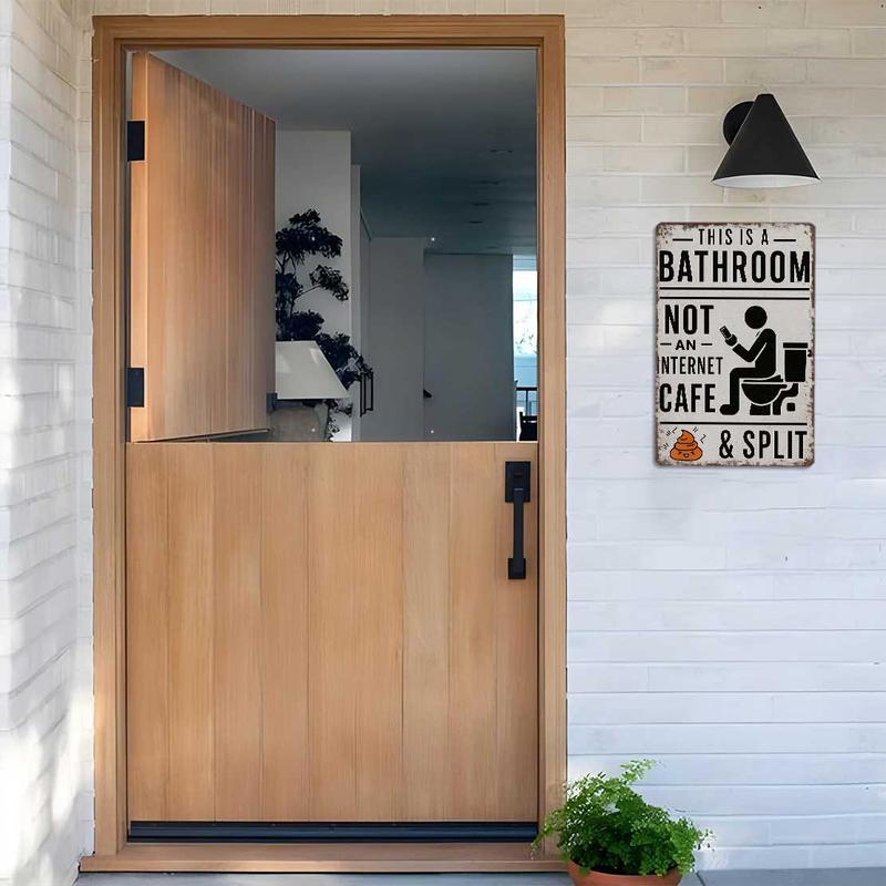 🔥😂 Humorous Bathroom Metal Wall Sign