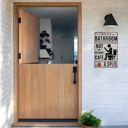 🔥😂 Humorous Bathroom Metal Wall Sign