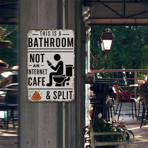 🔥😂 Humorous Bathroom Metal Wall Sign