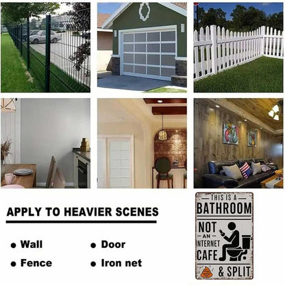 🔥😂 Humorous Bathroom Metal Wall Sign