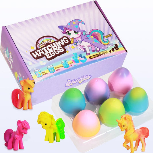 🔥Easter Hot Sellers-🦄6 Pack Hatching Growing Unicorn Eggs Rainbow Colorful Eggs🥚