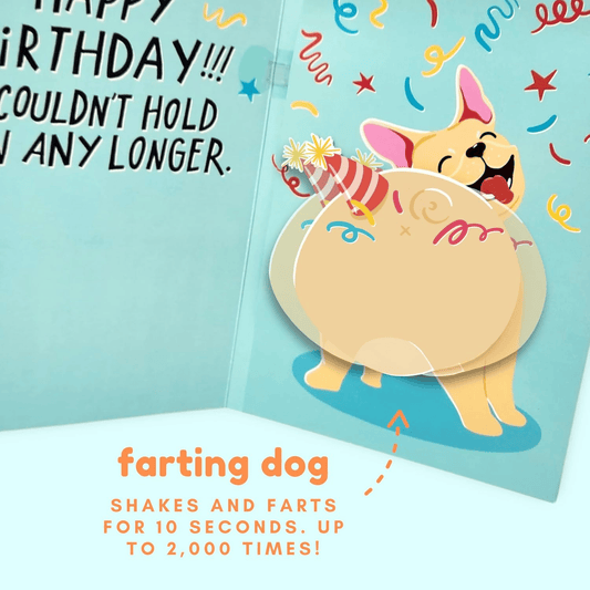 Farting Dog Birthday Card - Funny Birthday Card for Men Women Kids