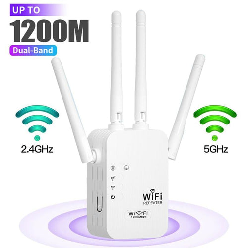🔥 2025 Wi-Fi Extender, 1200 Mbps Dual Band (2.4GHz & 5GHz) 📶 Signal Booster for Whole-Home Coverage & Stable Connection