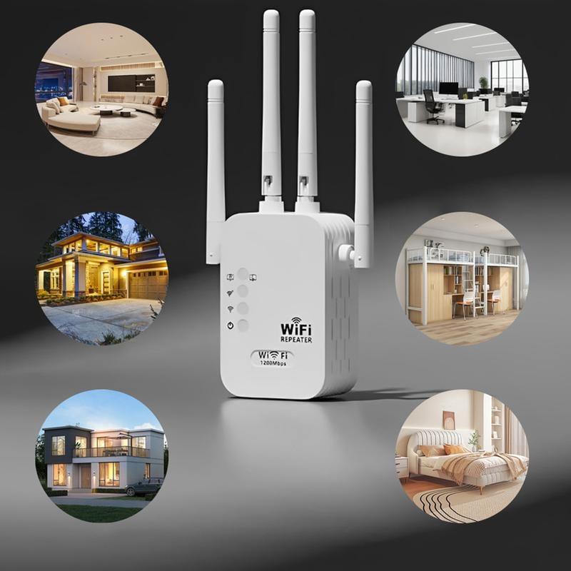 🔥 2025 Wi-Fi Extender, 1200 Mbps Dual Band (2.4GHz & 5GHz) 📶 Signal Booster for Whole-Home Coverage & Stable Connection