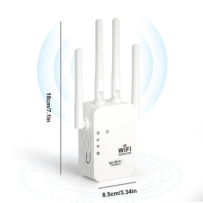 🔥 2025 Wi-Fi Extender, 1200 Mbps Dual Band (2.4GHz & 5GHz) 📶 Signal Booster for Whole-Home Coverage & Stable Connection